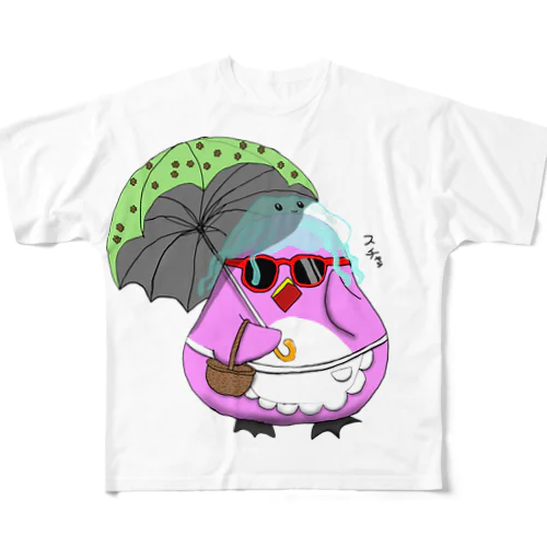 ペンギン母ちゃん 夏のおでかけ All-Over Print T-Shirt