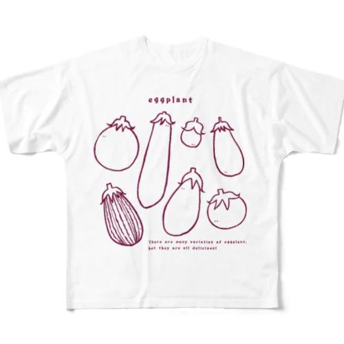 夏のeggplantさん1 フルグラフィックTシャツ