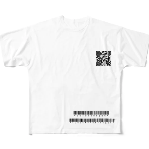 バイク好きのバーコード All-Over Print T-Shirt