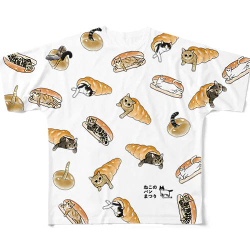 ねこのパンまみれ All-Over Print T-Shirt