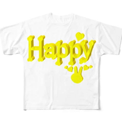 ハッピ～ス✌️💛 フルグラフィックTシャツ