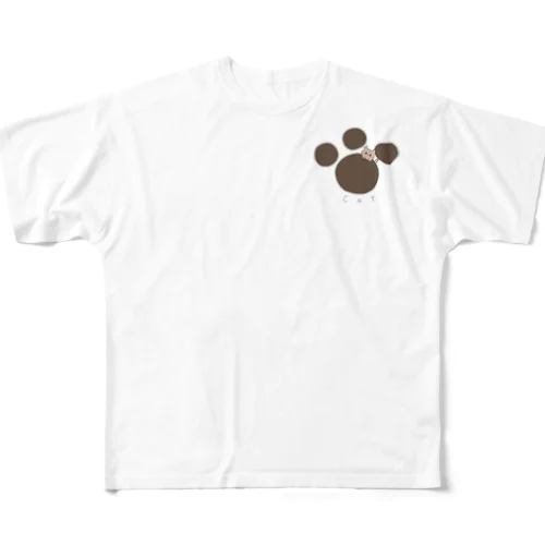cat フルグラフィックTシャツ