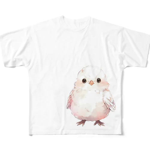 ウズラのハク フルグラフィックTシャツ