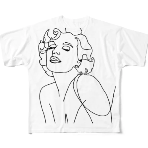 ミニマリスト：マリリン フルグラフィックTシャツ