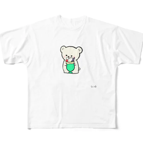 しろくまくりーむそーだ フルグラフィックTシャツ