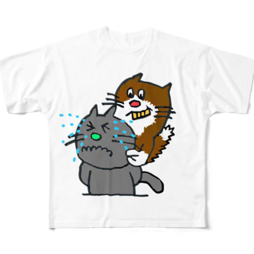 つねりたいいぢわるcat フルグラフィックTシャツ