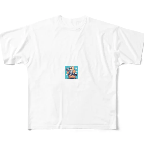 筋トレするサングラスくまさん All-Over Print T-Shirt