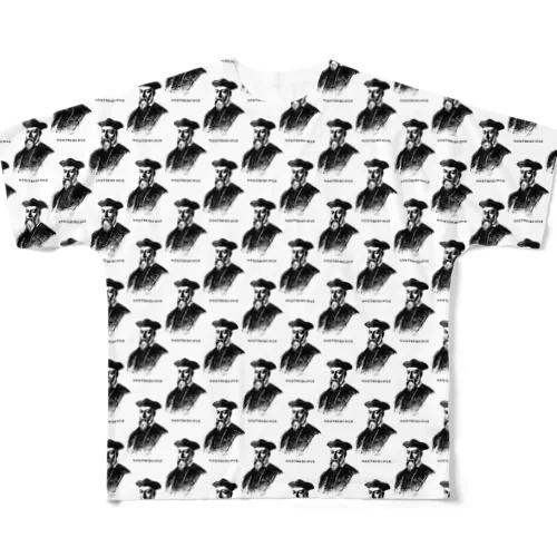 ノストラダムス柄 All-Over Print T-Shirt