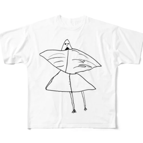 鳥女 フルグラフィックTシャツ