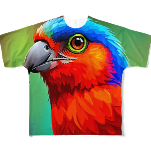 紅と蒼の鳥 フルグラフィックTシャツ