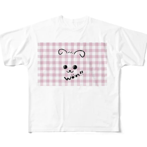 わんこA♡ギンガム フルグラフィックTシャツ