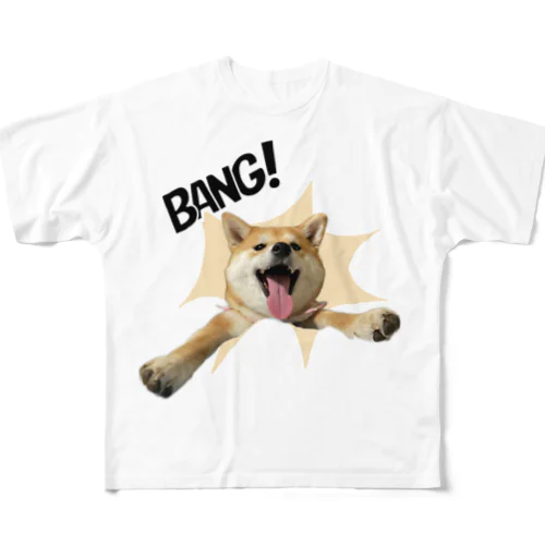 飛び出す柴犬 All-Over Print T-Shirt