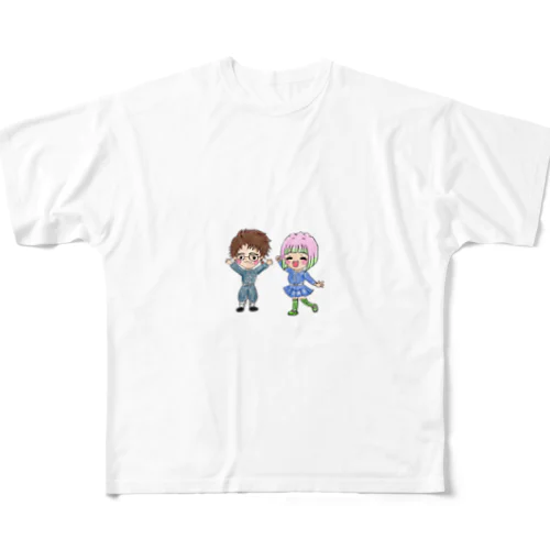 ホビさんとQちゃん All-Over Print T-Shirt