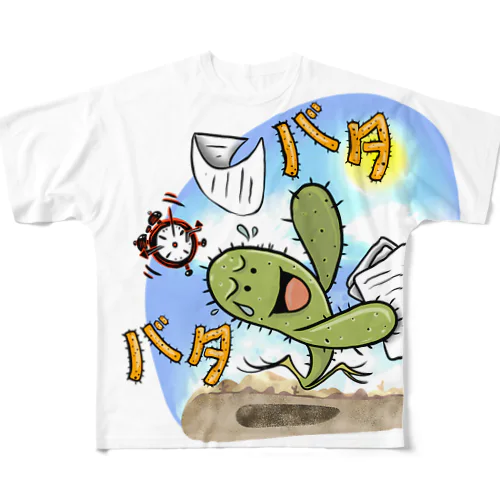 サボテン　- バタバタ フルグラフィックTシャツ