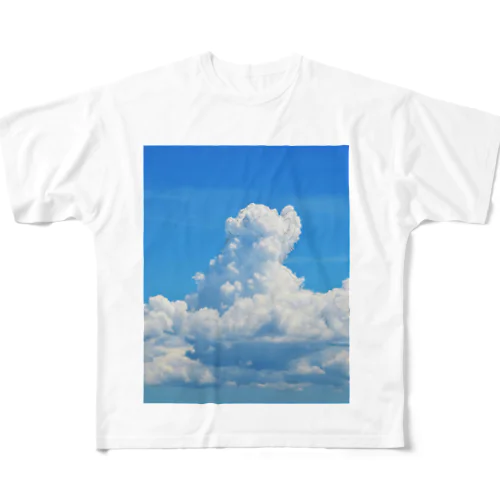 雲のポメラニアン フルグラフィックTシャツ