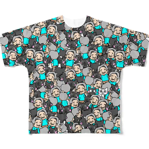 親父と猫と…？？ All-Over Print T-Shirt