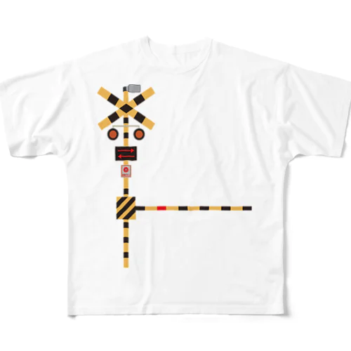 シンプルな踏切くん All-Over Print T-Shirt