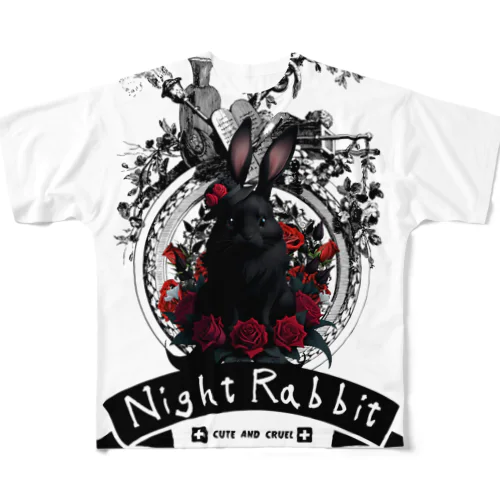 Night Rabbit All-Over Print T-Shirt