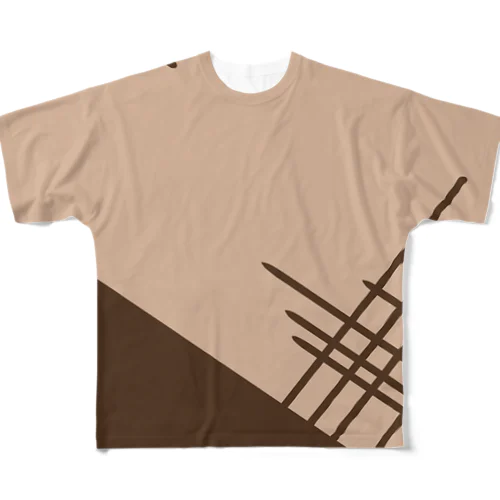 大胆な2色グラフック All-Over Print T-Shirt