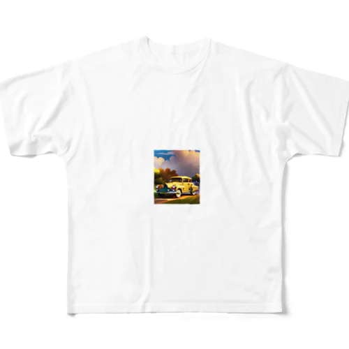 クラシックカー フルグラフィックTシャツ