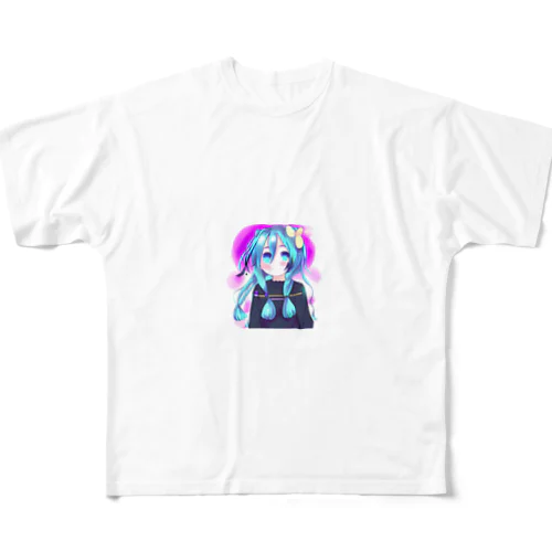 可愛いボーカロイド風の女の子 All-Over Print T-Shirt