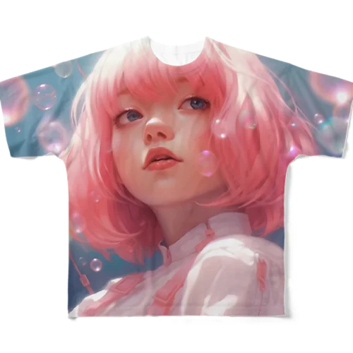 ピンクな女子 All-Over Print T-Shirt