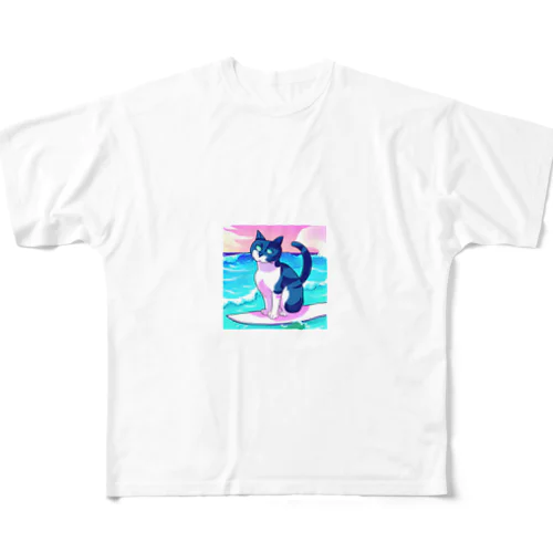 サーフィンネコ フルグラフィックTシャツ