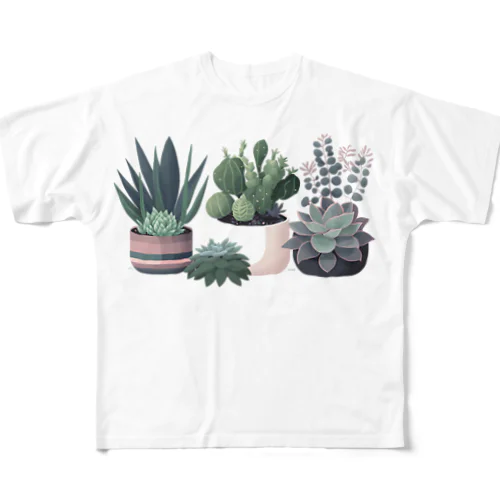 多肉植物 All-Over Print T-Shirt