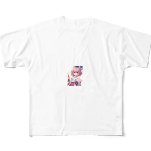 巫女の少女 All-Over Print T-Shirt