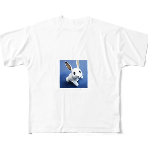 ロボットうさぎ フルグラフィックTシャツ