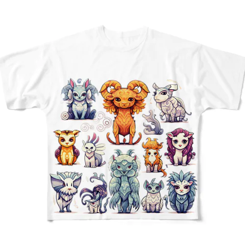 Mythical creatures フルグラフィックTシャツ