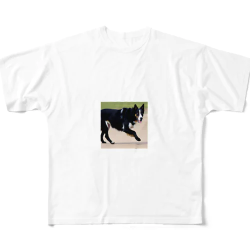 かわいい犬のイラストグッズ フルグラフィックTシャツ