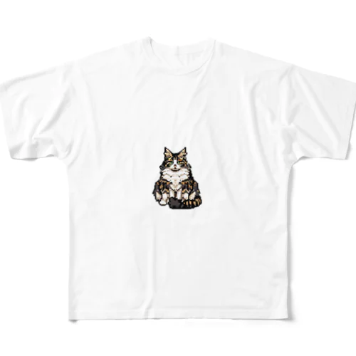 ノルウェージャンフォレストどっとキャット フルグラフィックTシャツ