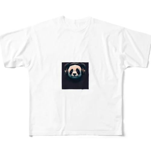 Headphones & Pandas（ヘッドホン & パンダ） All-Over Print T-Shirt