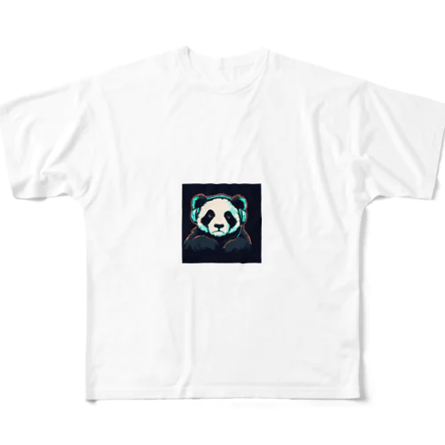 Headphones & Pandas（ヘッドホン & パンダ） All-Over Print T-Shirt