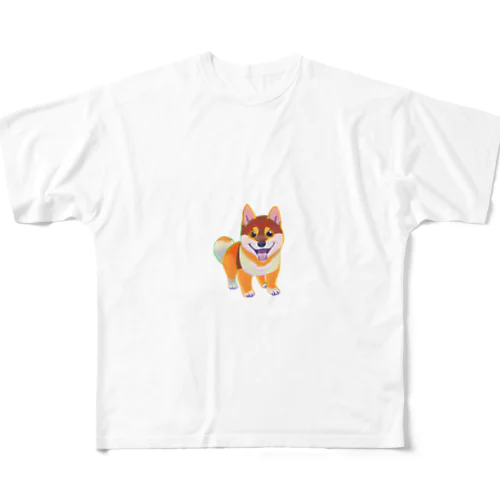 しば犬　ポチ公 フルグラフィックTシャツ