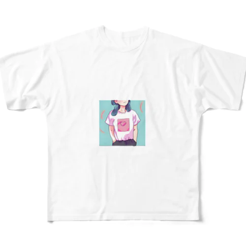 可愛いにこちゃん All-Over Print T-Shirt