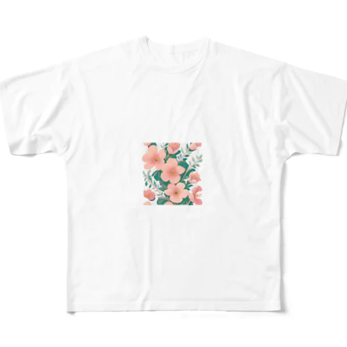 ピンク色の花 All-Over Print T-Shirt