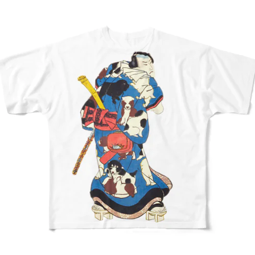 侠客本朝育之内　唐犬権兵衛 / Chivalry Honcho Ikuunouchi Karainu Gonbei  All-Over Print T-Shirt