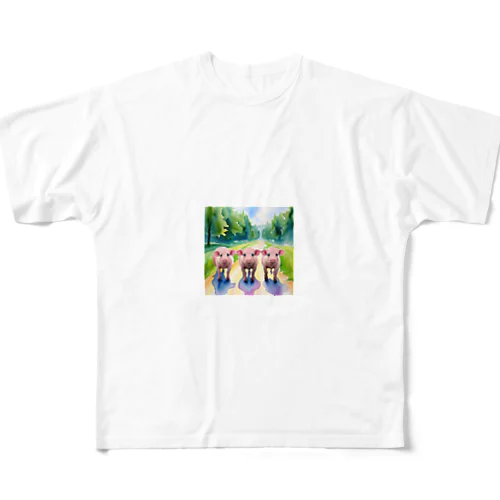 3匹の子豚🐷 All-Over Print T-Shirt