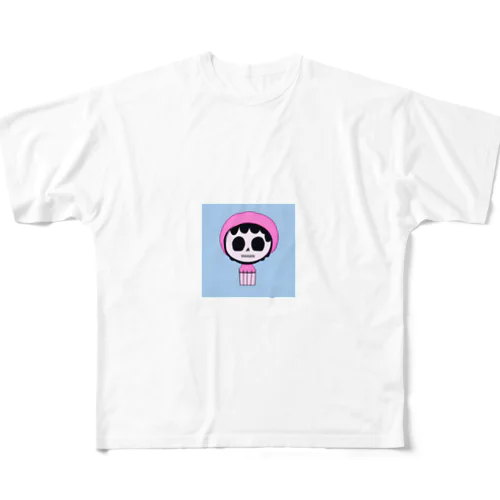 ガイコツ赤ちゃん フルグラフィックTシャツ