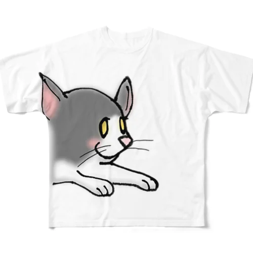 猫ちゃん フルグラフィックTシャツ