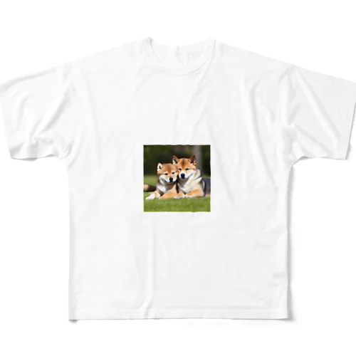 柴犬001 フルグラフィックTシャツ