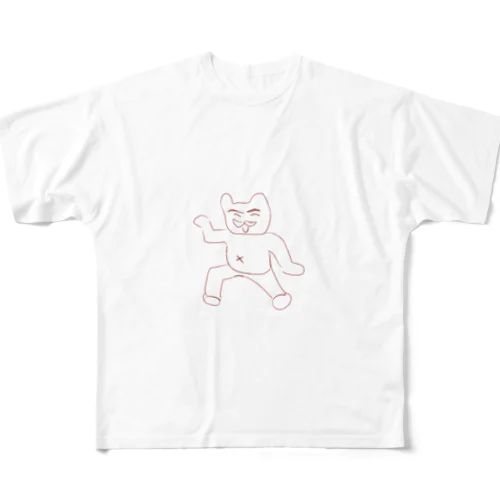 デブ猫 フルグラフィックTシャツ