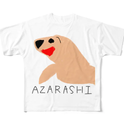 息子が描きそうなシリーズ:アザラシ フルグラフィックTシャツ