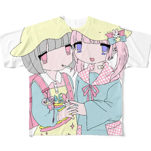 卍女児卍 フルグラフィックTシャツ