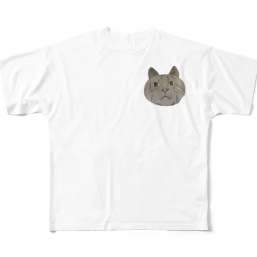太々しい猫 All-Over Print T-Shirt