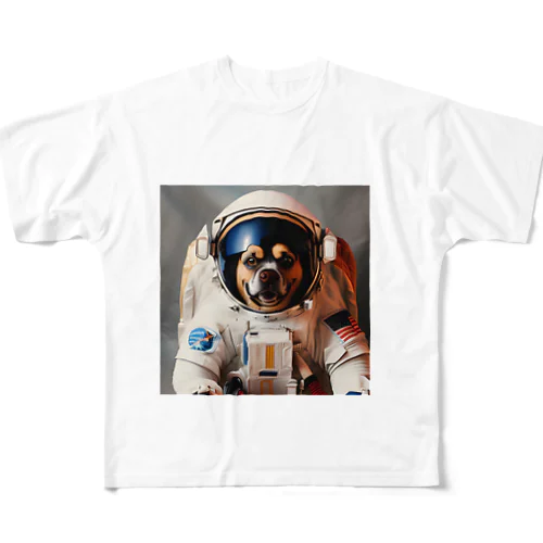 宇宙飛行士犬だワン！！ All-Over Print T-Shirt