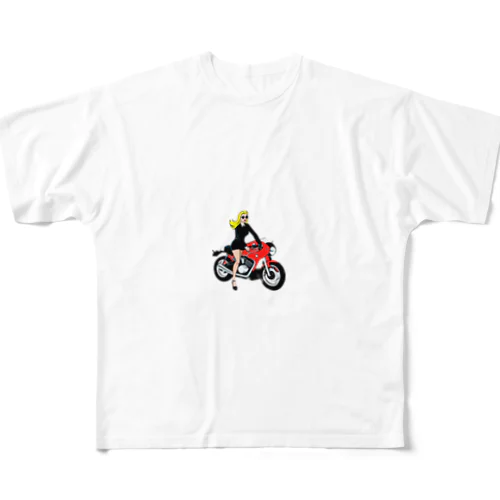 バイク女子 フルグラフィックTシャツ