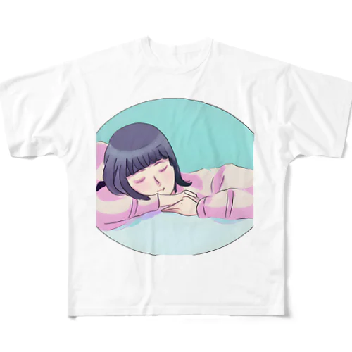 眠っている彼女 フルグラフィックTシャツ